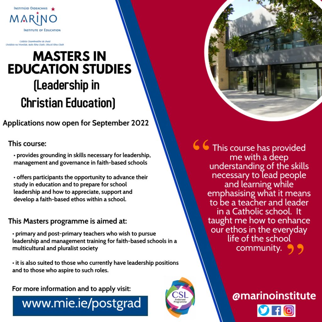 masters-in-educational-studies-in-marino-institute-of-education